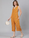 Women Floral Standard Yellow Jumpsuits & Sets