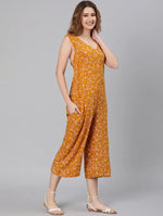 Women Floral Standard Yellow Jumpsuits & Sets