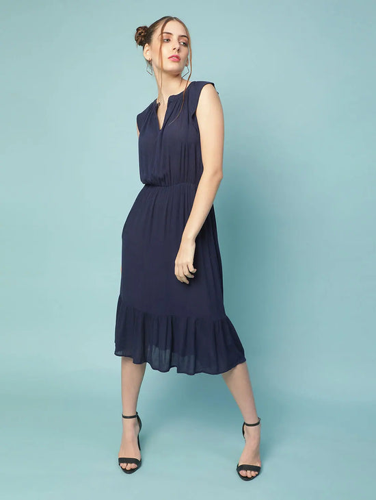 New Navy Solid Women Dress