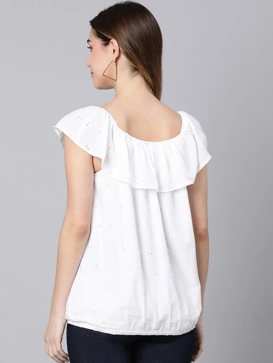 Nasty Schiffy White Off-Shoulder Women Top