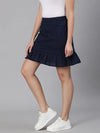 Nobbled Blue Schiffy Fabric Women Skirt