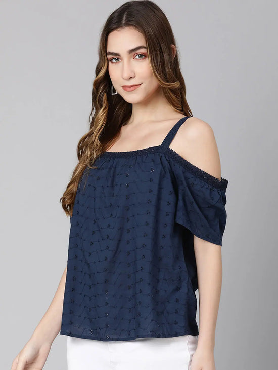 High-Flying Schiffy Fabric Designer Women Strap Top