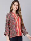 Razy Res Scarf Print Women Top