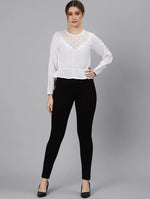 Sugary White Lace Fused Elasticated Women Top