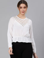 Sugary White Lace Fused Elasticated Women Top