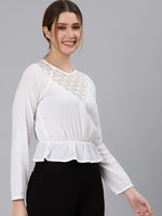 Sugary White Lace Fused Elasticated Women Top