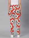 Oscar Red Floral Print Elasticated Women Pant