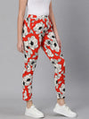 Oscar Red Floral Print Elasticated Women Pant