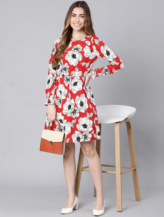 Hot Babe Floral Print Elasticated Women Dress