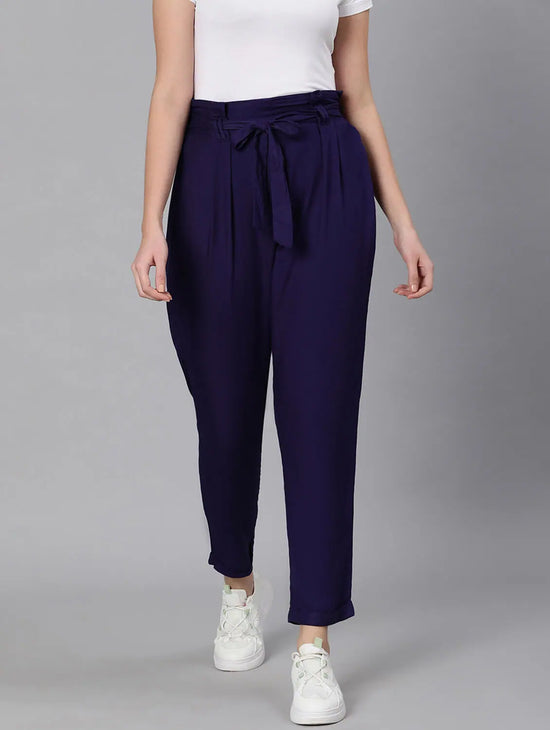 Magnetic Blue Tie-Knot Women Pant