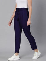 Magnetic Blue Tie-Knot Women Pant