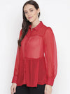 Sensational Red Color Women Shirt