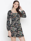 Crafty Black Printed Women Dress