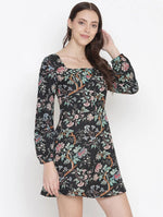 Crafty Black Printed Women Dress