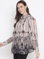 Grafty Grey Printed Shirt For Women