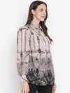 Grafty Grey Printed Shirt For Women