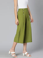 Incredible Khaki Linen Blend Meld Women Culottes