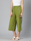 Incredible Khaki Linen Blend Meld Women Culottes