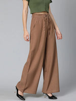 Bear Brown Linen Blend Meld Women Pant