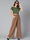 Bear Brown Linen Blend Meld Women Pant