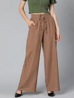 Bear Brown Linen Blend Meld Women Pant