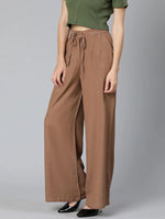 Bear Brown Linen Blend Meld Women Pant