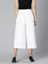 Gabble White Linen Blend Made Women Culottes