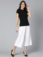 Gabble White Linen Blend Made Women Culottes