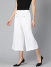 Gabble White Linen Blend Made Women Culottes