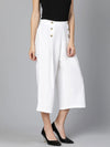 Gabble White Linen Blend Made Women Culottes