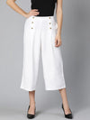 Gabble White Linen Blend Made Women Culottes