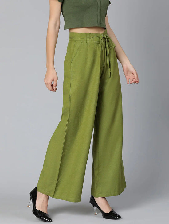 Romeo Rap Linen Blend Meld Khaki Color Women Pant