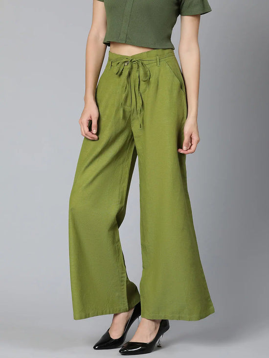 Romeo Rap Linen Blend Meld Khaki Color Women Pant