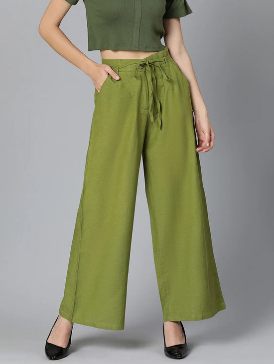 Romeo Rap Linen Blend Meld Khaki Color Women Pant