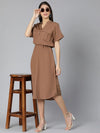 Curious Brown Women Long Linen Blend Dress