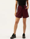 Women Maroon Active Fit Essential Shorts