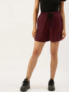 Women Maroon Active Essential Shorts