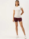 Women Maroon Solid Regular Shorts