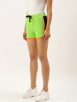 Women Green Solid Regular Fit Shorts