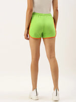 Women Green Solid Regular Fit Shorts