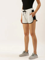 Women White Solid Regular Shorts