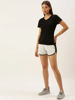 Women White Solid Regular Shorts