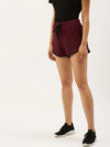 Women Active Maroon Essential Shorts