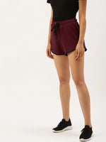 Women Active Maroon Essential Shorts