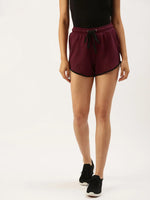 Women Active Maroon Essential Shorts