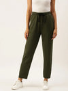 Women Green Straight Fit Track Pants