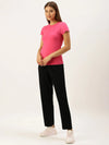 Women Black Straight Fit Track Pants