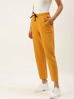 Women Yellow Straight Fit Track Pants