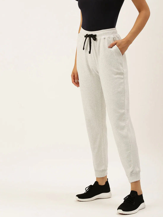 Women White Straight Essential Track Pants