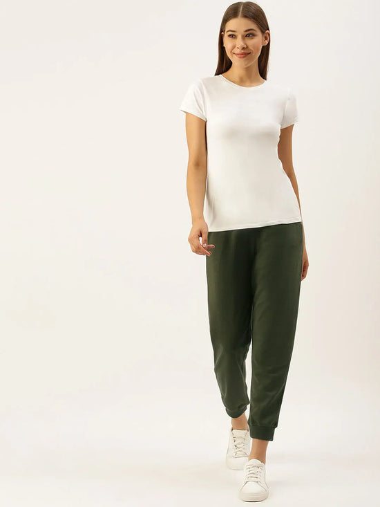 Women Green Straight Fit Track Pant